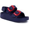 imageNautica Kids Toddler Open Toe Sandal 2 Buckle Straps EVA Comfort Slide Outdoor Back Strap Casual Sandals Float Boat Boy  GirlToddlerLittle KidNavy Red