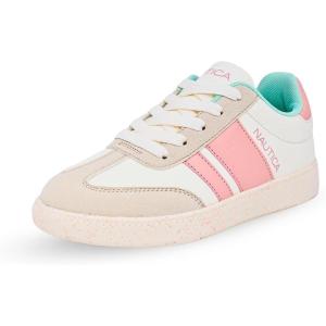 imageNautica Boys Girls Casual Fashion Shoes  Comfortable Soccer Classic Walking Tennis Sneakers for Kids  Breathable Lightweight ampamp Flexible Lace UpBungee LowTopHigh TopBone Dark Bone