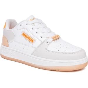imageNautica Girls Fashion Shoe  LaceUp LowTop Tennis Sneakers for Big Kids Little Kids ampamp Toddlers Regular HeelPlatform SoleBone Neon Orange
