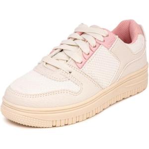 imageNautica Girls Fashion Shoe  LaceUp LowTop Tennis Sneakers for Big Kids Little Kids ampamp Toddlers Regular HeelPlatform SoleChalk Bone Rose