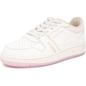 imageNautica Girls Fashion Shoe  LaceUp LowTop Tennis Sneakers for Big Kids Little Kids ampamp Toddlers Regular HeelPlatform SolePearl Mesh
