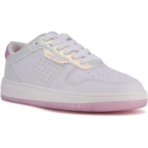 imageNautica Girls Fashion Shoe  LaceUp LowTop Tennis Sneakers for Big Kids Little Kids ampamp Toddlers Regular HeelPlatform SoleWhite Pearlized Stafford