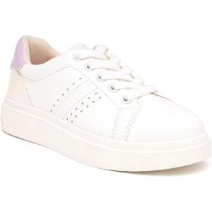 imageNautica Girls Fashion Shoe  LaceUp LowTop Tennis Sneakers for Big Kids Little Kids ampamp Toddlers Regular HeelPlatform SoleWhite Pink Disco