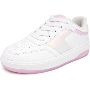 imageNautica Girls Fashion Shoe  LaceUp LowTop Tennis Sneakers for Big Kids Little Kids ampamp Toddlers Regular HeelPlatform SoleWhite Pinkplatform