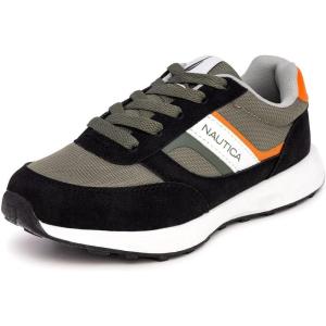 imageNautica Kids Boys Casual LaceUp Fashion Sneakers Oxford Comfortable Walking Shoe Big Kid  Little Kid  ToddlerBlack Olive