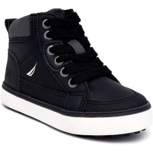 imageNautica Kids High Top Basketball Sneakers  ToddlerLittle Kid Fashion Boots Comfortable Athletic Walking Shoes for Boys and GirlsBlack Grey Ivorymurray