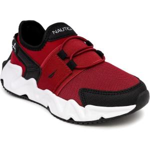 imageNautica Kids Running Sneakers  Comfortable Shoes for Boys and Girls  Sizes for Big ampamp Little Kids LaceUpBungee ManalapinRed Blackmikyle