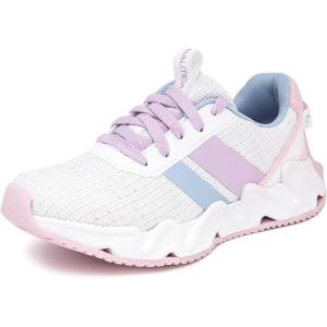 imageNautica Kids Running Sneakers  Comfortable Shoes for Boys and Girls  Sizes for Big ampamp Little Kids LaceUpBungee ManalapinWhite Pink Lilac