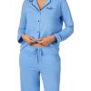 imageNautica 2Piece Notch Collar Pajama Set for Women ButtonUp Top ampamp Drawstring Pants Cotton Blend LightweightCounbl