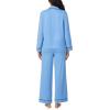 imageNautica 2Piece Notch Collar Pajama Set for Women ButtonUp Top ampamp Drawstring Pants Cotton Blend LightweightCounbl