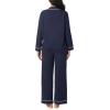 imageNautica 2Piece Notch Collar Pajama Set for Women ButtonUp Top ampamp Drawstring Pants Cotton Blend LightweightNavy