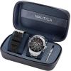 imageNautica Mens NAPNOS306 One Recycled 85 Stainless Steel Bracelet ampamp Black Silicone Strap Watch