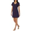 imageNautica Womens Sleep Shirt Dress MidThigh Length Lightweight Pajama Top Cotton Knit Jersey VNeck Sleepwear ampamp LoungewearEggplant