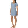 imageNautica Womens Sleep Shirt Dress MidThigh Length Lightweight Pajama Top Cotton Knit Jersey VNeck Sleepwear ampamp LoungewearHeather Blue