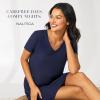 imageNautica Womens Sleep Shirt Dress MidThigh Length Lightweight Pajama Top Cotton Knit Jersey VNeck Sleepwear ampamp LoungewearHeather Grey