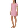 imageNautica Womens Sleep Shirt Dress MidThigh Length Lightweight Pajama Top Cotton Knit Jersey VNeck Sleepwear ampamp LoungewearHeather Rose