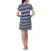 imageNautica Womens Sleep Shirt Dress MidThigh Length Lightweight Pajama Top Cotton Knit Jersey VNeck Sleepwear ampamp LoungewearNavy Stripe