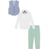 imageNautica boys 4 piece Formal Suit Set Vest Pants Collared Dress Shirt and TieAcademy Blue