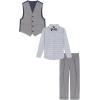 imageNautica boys 4 piece Formal Suit Set Vest Pants Collared Dress Shirt and TieTanzanite
