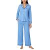 imageNautica 2Piece Notch Collar Pajama Set for Women ButtonUp Top ampamp Drawstring Pants Cotton Blend LightweightCounbl