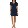 imageNautica Womens Sleep Shirt Dress MidThigh Length Lightweight Pajama Top Cotton Knit Jersey VNeck Sleepwear ampamp LoungewearNavy