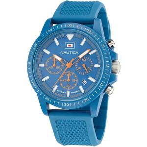 imageNautica Mens Light Blue Wheat PU Fiber Strap Watch Model NAPNOS4S1