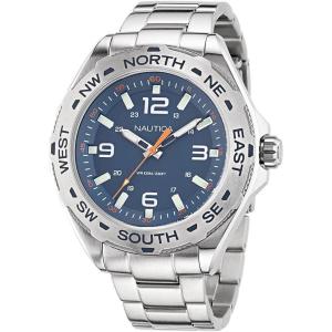 imageNautica Mens NAPCWS302 Clearwater Beach Recycled 85 Stainless Steel Bracelet Watch