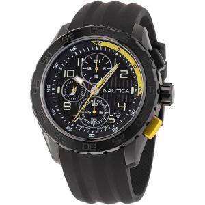 imageNautica Mens NAPNSS302 NST 101 Black Silicone Strap Watch
