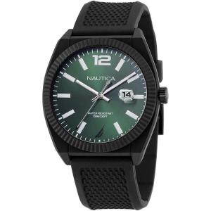 imageNautica Mens NAPPBS305 Pacific Beach Black Wheat PU Fiber Strap Watch