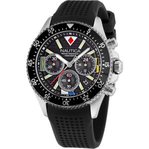 imageNautica Mens NAPWPS301 Westport Black Silicone Strap Watch