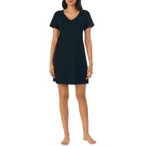 imageNautica Womens Sleep Shirt Dress MidThigh Length Lightweight Pajama Top Cotton Knit Jersey VNeck Sleepwear ampamp LoungewearBlack