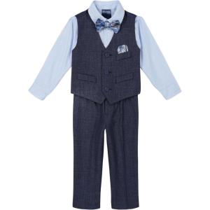 imageNautica babyboys 4piece Suit Set With Dress Shirt Vest Pants and Bow TieTanzanite