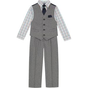 imageNautica boys 4 piece Formal Suit Set Vest Pants Collared Dress Shirt and TieDeep Lagoon