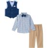 imageNautica Baby Boys 4Piece Suit Set with Dress Shirt Vest Pants and TieFlag Blue