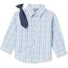 imageNautica Baby Boys 4Piece Suit Set with Dress Shirt Vest Pants and TieLight GreyBlue Check