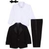 imageNautica Boys 4Piece Tuxedo Set with Dress Shirt Bow Tie Jacket and PantsBlack Tuxedo