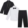 imageNautica Boys 4Piece Tuxedo Set with Dress Shirt Bow Tie Jacket and PantsBlack Tuxedo