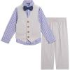 imageNautica Baby Boys 4Piece Suit Set with Dress Shirt Vest Pants and TieLight Stone