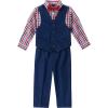 imageNautica Baby Boys 4Piece Suit Set with Dress Shirt Vest Pants and TieSpace Blue
