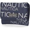 imageNautica Rowers End Small Wallet for Women RFID Blocking Slim Credit Card Holder with Zipper Coin Pocket Bifold Compact Wallet with ID Window in AmericanaWave Dreamer IndigoChalk