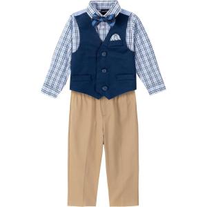 imageNautica Baby Boys 4Piece Suit Set with Dress Shirt Vest Pants and TieFlag Blue