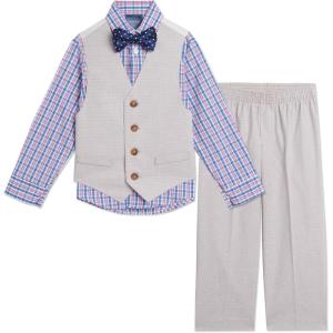 imageNautica Baby Boys 4Piece Suit Set with Dress Shirt Vest Pants and TieLight Stone