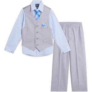 imageNautica Baby Boys 4Piece Suit Set with Dress Shirt Vest Pants and TieMouse Grey