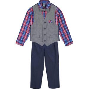 imageNautica Baby Boys 4Piece Suit Set with Dress Shirt Vest Pants and TieNavy Twill