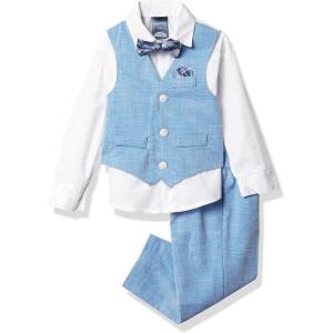 imageNautica Baby Boys 4Piece Suit Set with Dress Shirt Vest Pants and TieWave Runner