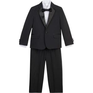 imageNautica Boys 4Piece Tuxedo Set with Dress Shirt Bow Tie Jacket and PantsBlack Tuxedo