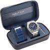 imageNautica Mens NAPCWS305 Clearwater Beach Recycled 85 Stainless Steel Bracelet ampamp Silicone Strap Watch