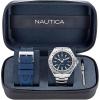imageNautica Mens NAPCWS305 Clearwater Beach Recycled 85 Stainless Steel Bracelet ampamp Silicone Strap Watch