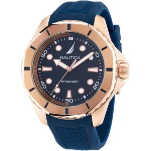imageNautica Mens NAPKMS306 KOH May Bay Blue Silicone Strap Watch