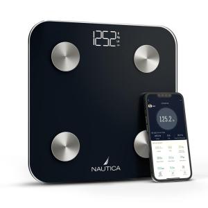imageNautica Body Tracker Digital Bathroom Scale BluetoothEnabled Smart Scale with BMI Body Fat Muscle Mass Tracking ampamp More Syncs with Smartphone App for Body Composition Tracking 396 LbsTrue Black